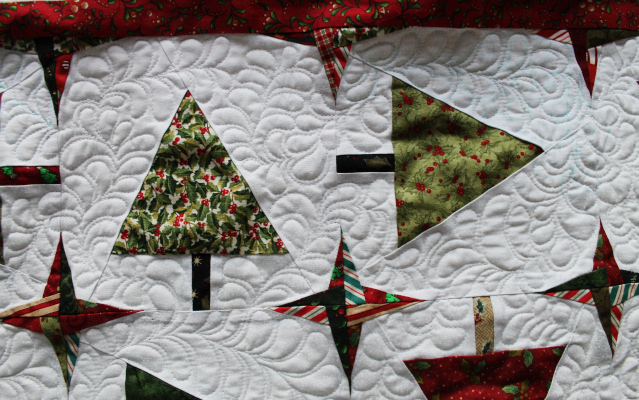 Whimsical Holiday Quilt feathers