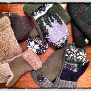 Scattered Up-cycled Wool Mittens